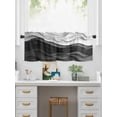 thumbnail image 5 of Valances for Windows Black White Rod Pocket Cafe Window Treatments Valance Curtains for Kitchen Bathroom Laundry Basement Windows 54"x18", 5 of 9