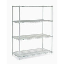 Nexel 5 Shelf Stainless Steel Wire Shelving Unit Starter 48""W x 24""D x 63""H