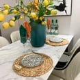 thumbnail image 5 of NOGIS Boho Placemats Set of 4, Round Placemats for Dining Table, Water Hyacinth Wicker Placemats, Straw Placemats, Round Woven Placemats Set of 4, Placemats for Dining Table Set of 4| 9.84 in, 5 of 6