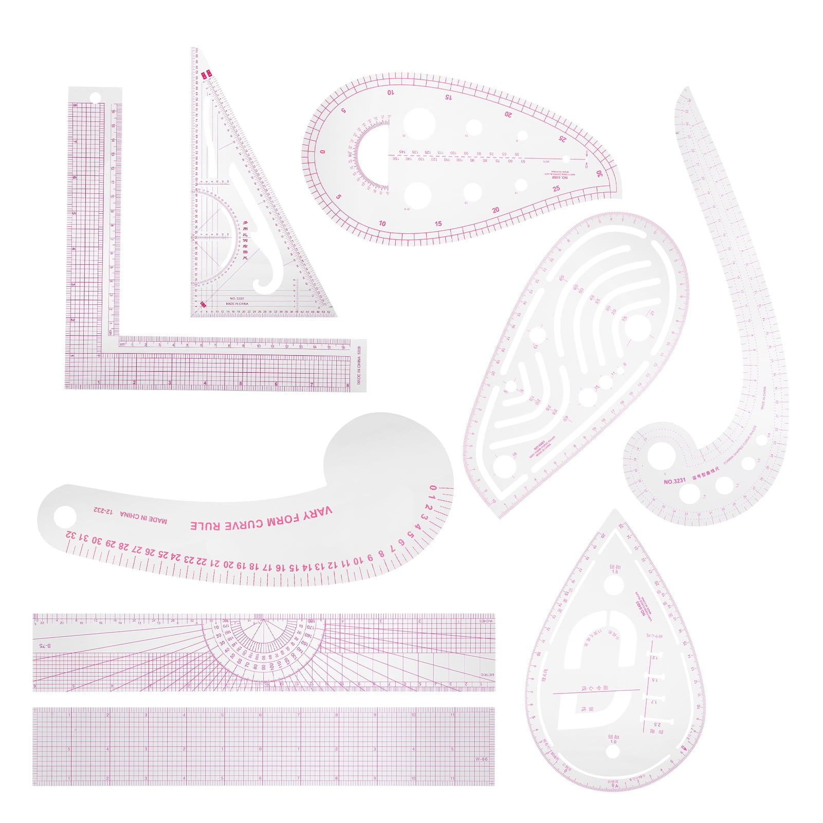 Règle De Tailleur Courbe 3245 – Règle En Plastique Transparent Pour Couture, Emmanchures Et Patronnage – Outil De Mesure Précise