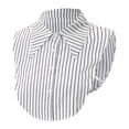 thumbnail image 2 of Corbata falsa , práctica, cómoda, fácil de usar, versátil, tipo camisa corta Rayas blancas, 2 of 8
