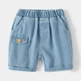 thumbnail image 4 of LIIPEE Girls Boys Jeans Shorts Summer Casual Comfortable Elastic Waist Denim Shorts With Pockets Boy Classic Beach Shorts,Light Blue,5-6 Years, 4 of 5