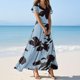 thumbnail image 1 of WILLBEST Vestido Casual De Verano Para Mujer, Vestido Vintage De Longitud Media Con Estampado Floral, Manga Corta, Cuello En V, Primavera 738, 1 of 3