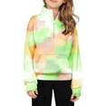 thumbnail image 2 of Coerni Girls' Half Zip Sweatshirt Tie Dye Pullover Sweatshirt Long Sleeve Crop Tops for Kids Girls Trendy Preppy Clothing, 2 of 4
