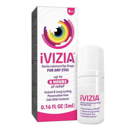 iVIZIA Sterile Lubricant Eye Drops for Dry Eyes, Preservative-Free, Moisturizing, Dry Eye Relief, Contact Lens Friendly, 0.16 oz Bottle