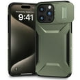 thumbnail image 3 of for iPhone 15 Pro Max, Luxury Sliding Camera Cover Soft TPU + Hard PC Shockproof Drop Protective Hybrid Stylish Ultra Slim Frosted Anti-slip Grip Phone Case for iPhone 15 Pro Max, Darkgreen, 3 of 7