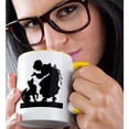thumbnail image 2 of 3drose, Lady N Her Dog in Silhouette, 15oz Two-tone Yellow Mug, 2 of 6