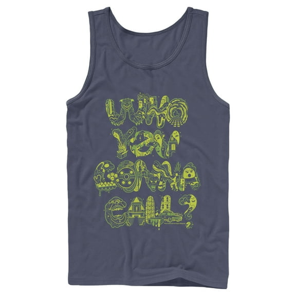 Men's Ghostbusters Who You gonna Call Collage  Tank Top Navy Blue X Large