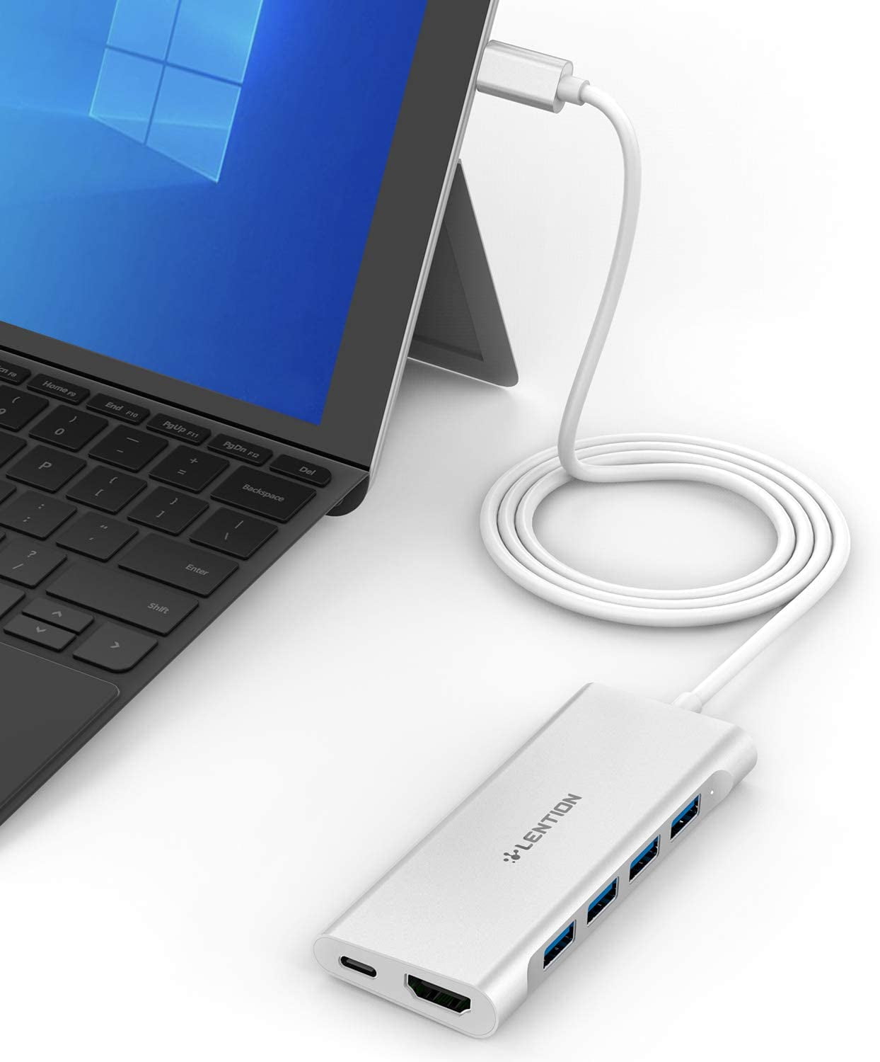 LENTION 2FT USB C Hub With 4 USB-C 3.2 Gen 2 Ports - 10Gbps, 100W PD Charging