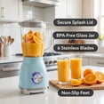 thumbnail image 4 of OVENTE Countertop Blender for Shakes and Smoothies with 550W Motor, 50 Oz Glass Jar and Adjustable 4 Speed Settings Ideal for Frozen Fruit Drinks, Puree, Ice Crush, Sauces and More, Blue BLH2604LBL, 4 of 7