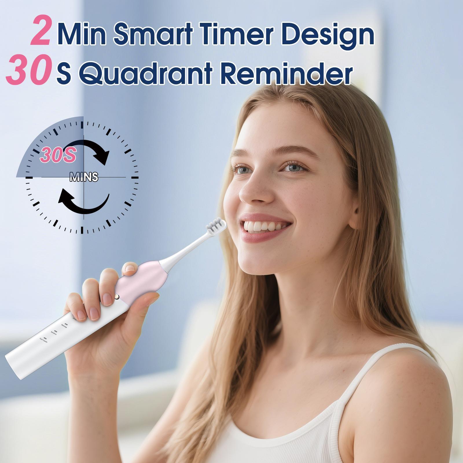 OasiSmile Sonic Electric Toothbrush With 4 Brush Heads photo 6