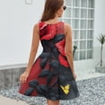 thumbnail image 6 of Yellow Butterfly Romantic Rose Grey And Red Dress Fashion Beach Long Dresses Female Party Printed Sundress, 6 of 7