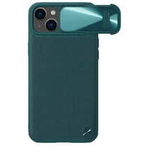 Allytech iPhone 14 Case with Slide Camera Cover, Full Protective Military Drop Proof Anti-scratch Business Type Leather TPU Hybrid Back Cover Case for Apple iPhone 14 - Cyan