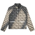 thumbnail image 4 of Jackets for Women Winter Coat Jackets Flannel Stand Collar Jacket(White Brick Stone Wall,Size:S-4XL), 4 of 7