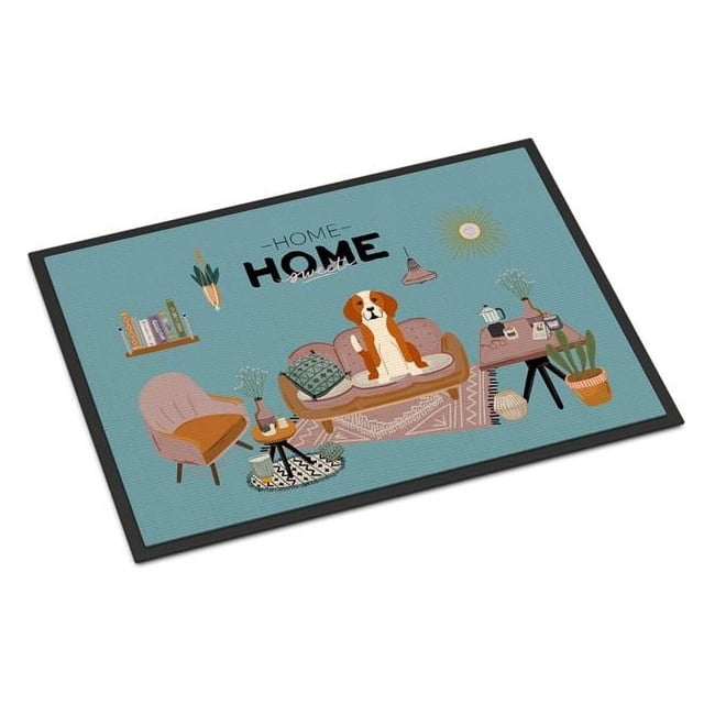 Carolines Treasures CK7955MAT Tapis d'Intérieur Ou d'Extérieur 18 x 27 Po Anglais Foxhound Sweet Home