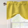 thumbnail image 4 of Yellow Burlap Texture Tie Up Valance Curtains for Windows, Kitchen Curtains Window Treatments, Farmhouse Vintage Yellow Short Window Shades Valances for Bedroom Bathroom Cafe 54"x18", 4 of 8