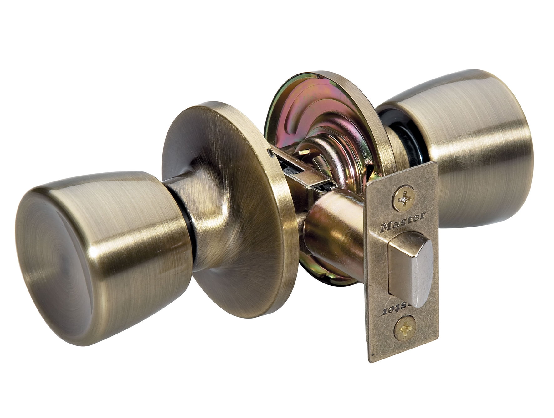 Master Lock TUO0405 Antique Brass Tulip Passage Entry Door Knob