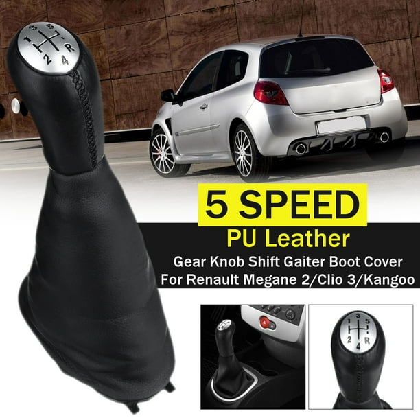 5 Speed PU Leather Gear Knob Shift Gaiter Boot Cover For Renault