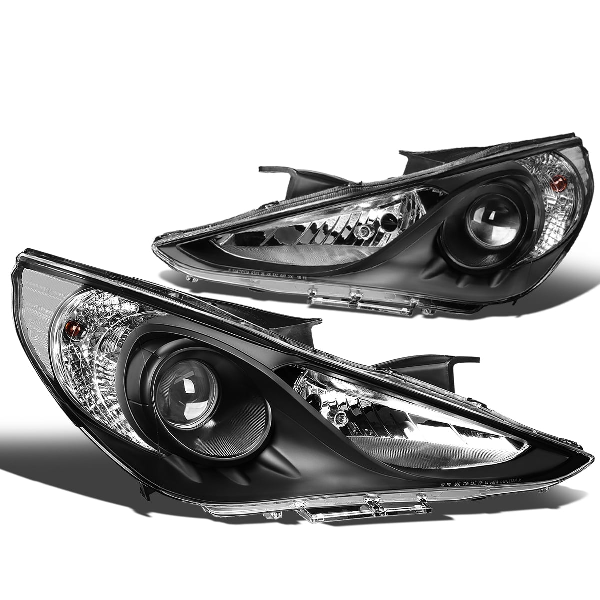 AUTOSAVER88 Headlight Assembly Compatible with Sonata 2011-2014 EXCLUDING Hybrid Black Housing 