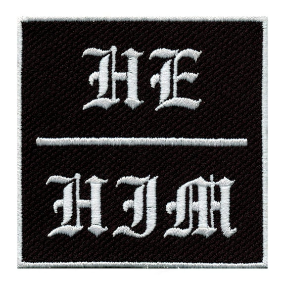 He/Him Pronouns Embroidered Iron On Patch