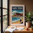 thumbnail image 6 of Cape Town Vintage Poster – Coastal South African Art Print - Cape Town Western Cape South Africa Illustration Travel Poster Vintage Poster Surfboard Seascape Oak Framed Wall Art Print 12 x 18 inches, 6 of 59