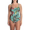 Carole Hochman Ladies' One Piece Tie Front Swimsuit UPF50+ 9 (TROPICAL FLORAL, S)