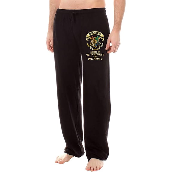 Harry Potter Hogwarts Crest School of Witchcraft Black Lounge Pants