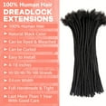 thumbnail image 3 of FNNMNNR 4-18 Inch 0.6cm Width 100% Human Hair Dreadlock Extensions Men/Women  Full Handmade Permanent Loc Extensiosn Human Hair, 3 of 7