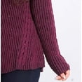 thumbnail image 3 of STYLE & COMPANY Womens Burgundy Textured  Knitted Printed Long Sleeve Jewel Neck T-Shirt L, 3 of 3