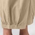 thumbnail image 5 of QLEICOM Womens Slacks Women's Wrinkle Free Relaxed Fit Straight Leg Pants Loose Solid Pockets Elastic Waist Comfortable Harem Ankle-Length Pants Wide Leg Pants Relaxed Fit Trousers Khaki L, 5 of 6
