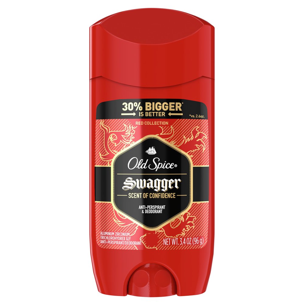 Old Spice Antiperspirant Deodorant for Men, Red Swagger Scent, 3.4 oz