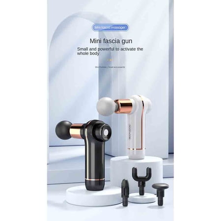 Mini Massage Gun, Portable Deep Tissue Massager Gun, Ultra Mini Muscle Massagers with 6 Intensities, 4 Heads, USB Charging- for Home Gym Outdoors