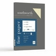 thumbnail image 2 of Southworth 25% Cotton Linen Business Cover Stock - Letter - 8.50" X 11" - 65 Lb - Recycled - Linen, Textured - 100 / Pack - Ivory (Z560CK), 2 of 6