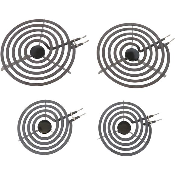 4 Pack MP22YA Electric Range Burner Surface Element Replacement for Whirlpool KitchenAid Maytag Includes 2 8-Inch MP21YA & 2 6-Inch MP15YA 540331014,484783, TS5W8221,Y04000033