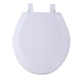 Standard Wood Soft Adjustable Hinges Toilet Seat with Close Lid, White