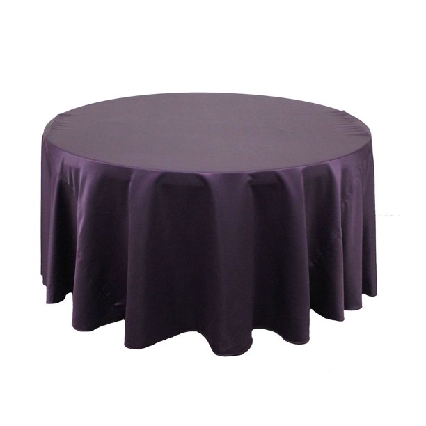 Your Chair Covers 120 Inch Round Lamour Tablecloths Eggplant