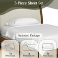 thumbnail image 4 of Home Boulevard Premium 3 Piece Bed Sheets Set - 100% Microfiber - Hypoallergenic, Ultra-Soft Sheets - Machine Washable - Shrinkage and Fade Resistant - Luxury Home Hotel Sheets (White, Twin), 4 of 6