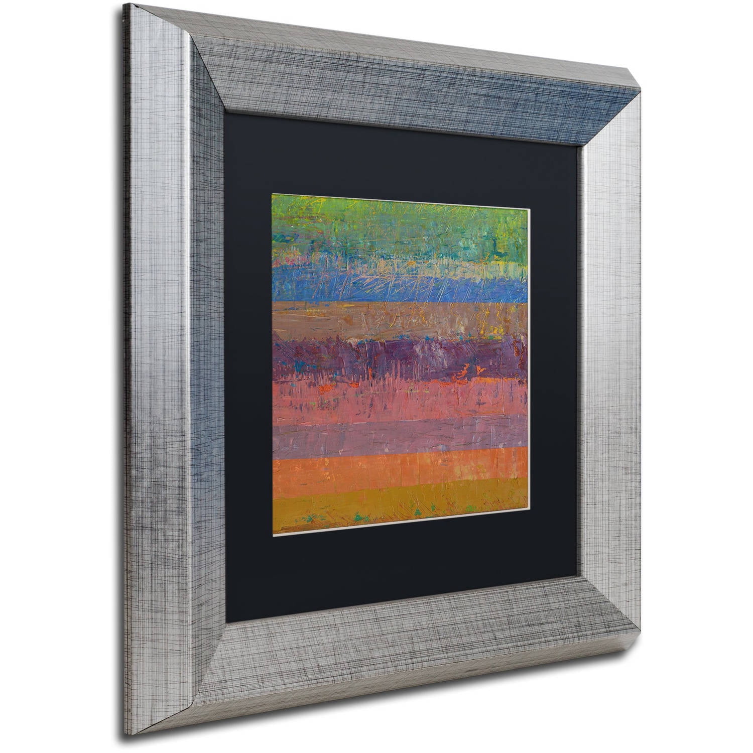Trademark Fine Art "Pink Line" Canvas Art by Michelle Calkins, Black Matte, Silver Frame