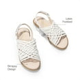 thumbnail image 3 of DAEAM PAIRS Girls Leather Gladiator Braided Flat Open Toe Sandal Boys Girls Toddler Little Kid Big Kid WHITE Size 5, 3 of 6