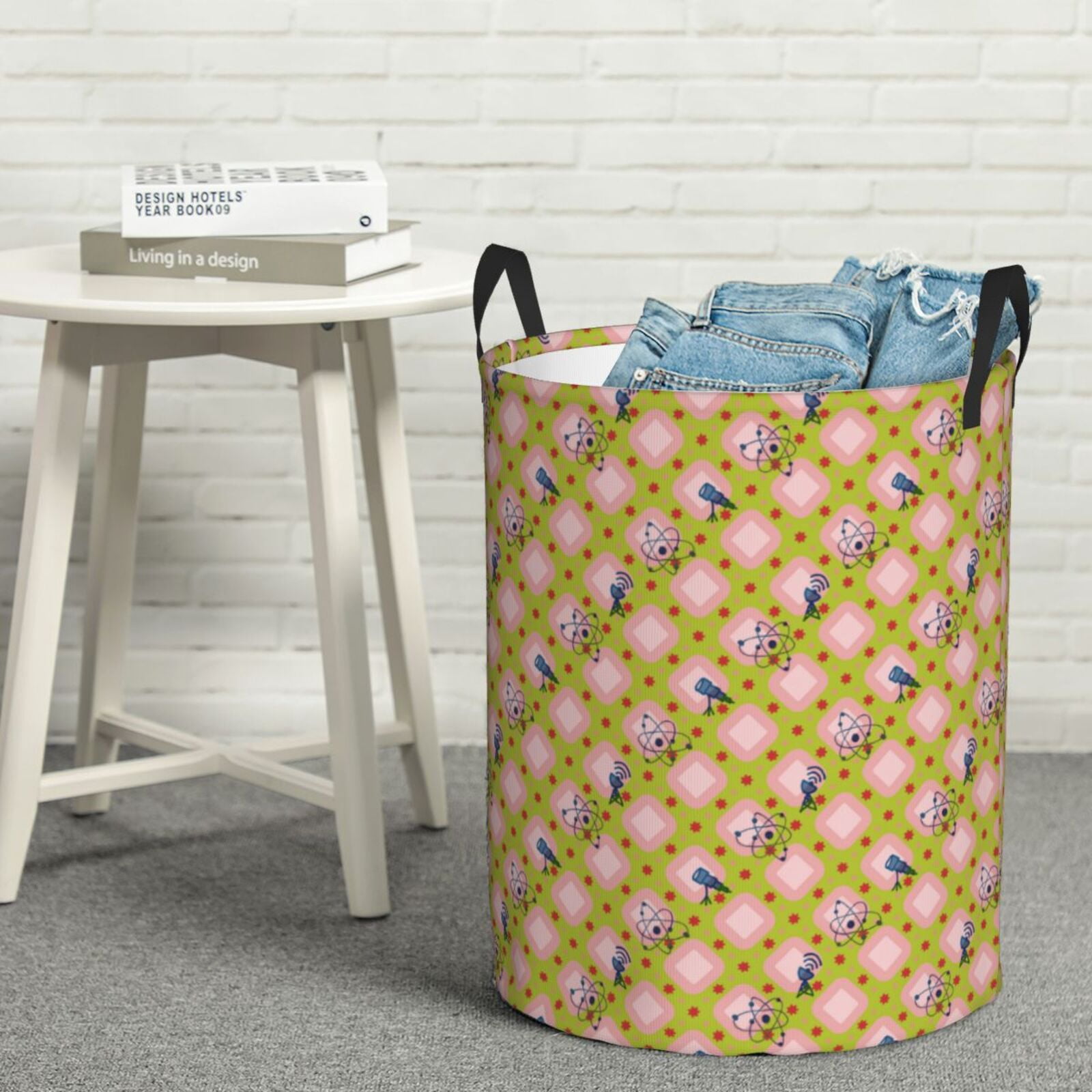 Picia Wireless Antenna Icon1 Large Laundry Basket, Waterproof, Freestanding Laundry Hamper, Collapsible Tall Clothes Hamper with Extended Handles-