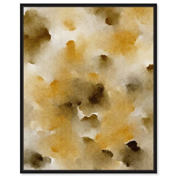 Granola Chocolate Chips Watercolor Boho Abstracts Canvas Wall Art by Art Remedy, Black Floater Frame, 17" x 21"