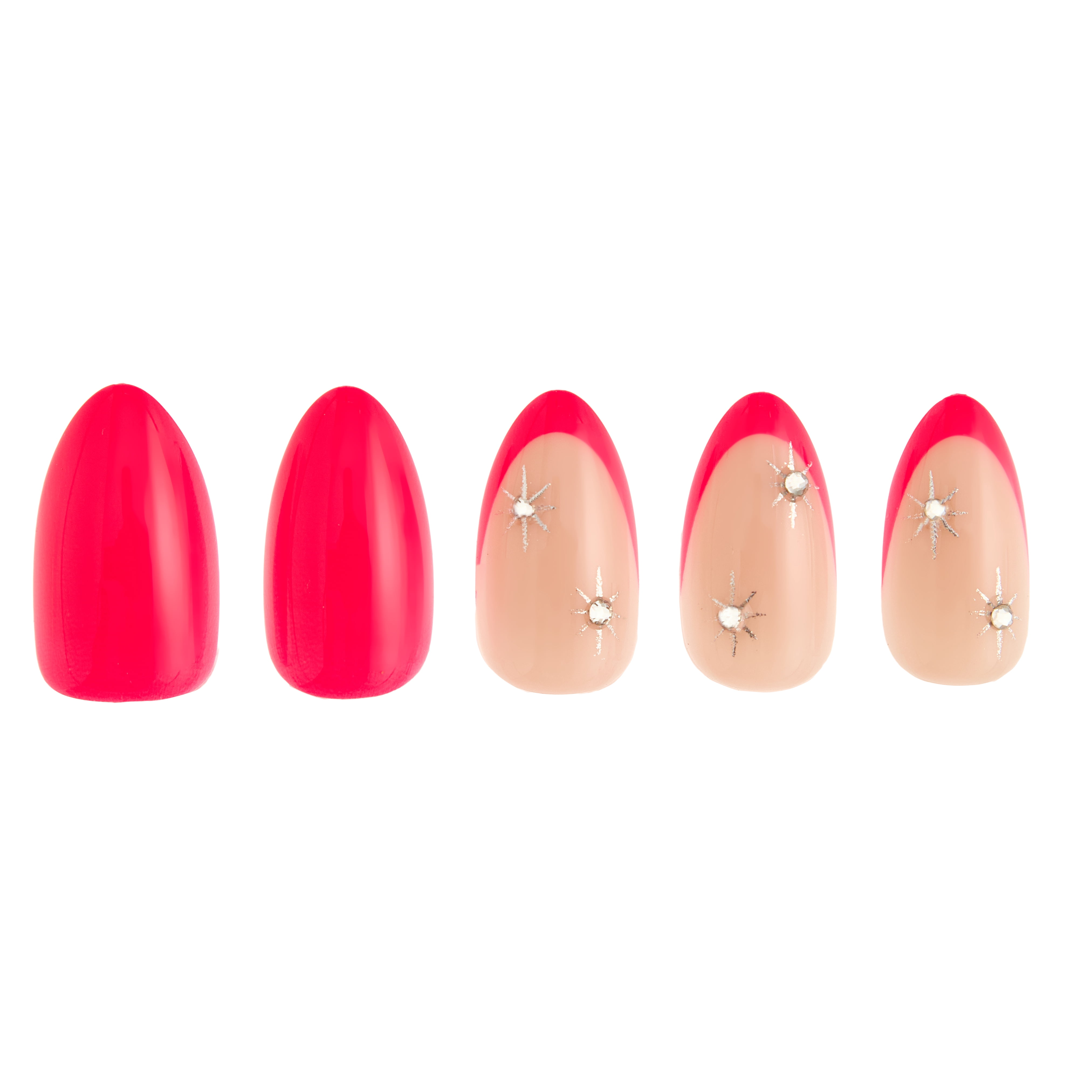 PaintLab Short Almond Press On Nails 3D, Celestial Pink, 30 Count
