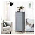 thumbnail image 5 of WDZS Bathroom Floor Cabinet, Wooden Side Storage Cabinet, Freestanding Single Door Bathroom Cabinet with Large Drawer & 2 Adjustable Shelves for Living Room Kitchen (Grey), 5 of 9