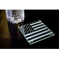 thumbnail image 4 of American Flag 3.5" Etched Glass Coasters by DCM Solutions (Inverted Etch, 4 count), 4 of 5