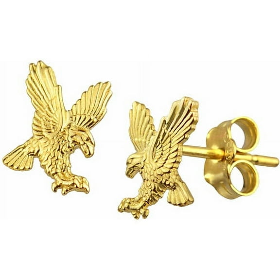 US GOLD 10kt Gold Eagle Stud Earrings