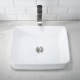 thumbnail image 6 of Bokaiya 16x12 White Vessel Sink and Faucet Combo Above Counter Top Ceramic Rectangular Small Bathroom Vanity Sinks Set, 6 of 10