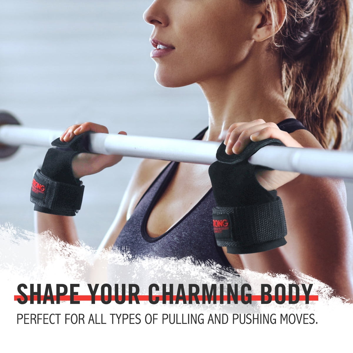 OHMY FIT Weight Lifting Grips Workout Pads With Adjustable Wrist Straps, Support Wraps for Power Lifting Pull Up Fitness Gym, Kettlebells and Cross Training for Men and Women