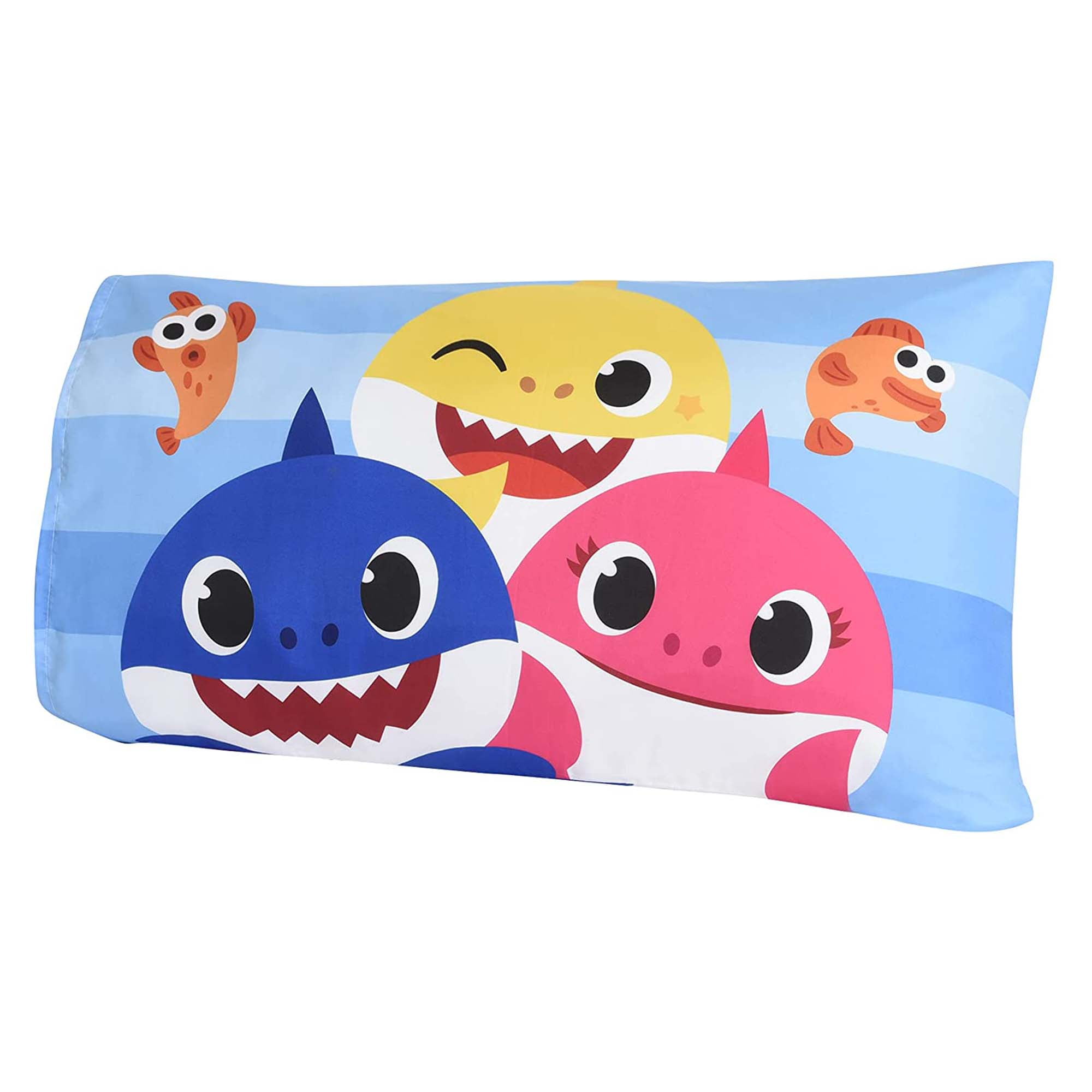 Baby Shark Multicolor Toddler Bedding Sheet Set 3 Pieces Set for Kids with Reversible Comforter