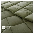 thumbnail image 2 of Fluffy Texture Striped All Season Down Alternative Bed Bedding, Cozy Reversible, Ultra Soft Plush, Luxury Brushed Microfiber Duvet Insert, Sage Olive Green Queen Size Comforter, 90x90in, 2 of 8