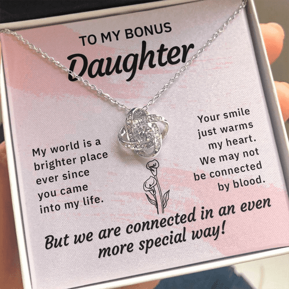 To MY Bonus Daughter Gift Necklace, Birthday Gift necklace For Bonus Daughter, Appreciation Gift Necklace For Bonus Daughter, Gift From Bonus Mom
